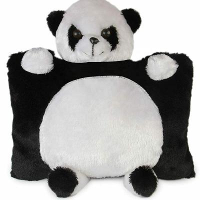 China New Plush Custom Panda Stuffed Animal Black White Soft Stuffed Pillow for sale