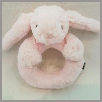 China New Handcrafted Popular Rabbit Stuffed Rabbit Plush Rattle Shy Toy for sale