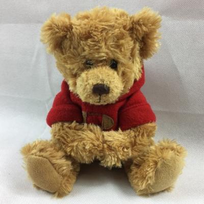 China High quality red brown givaway plush soft plush fashion coat lovable coat bear toy for sale