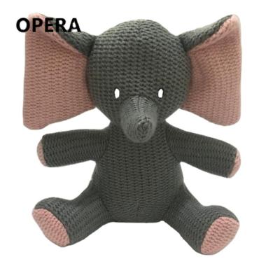 China Custom Made Soft Gray Animal Elephant New High Quality Plush Gifts Stuffed Knitted Crochet Toy Baby for sale