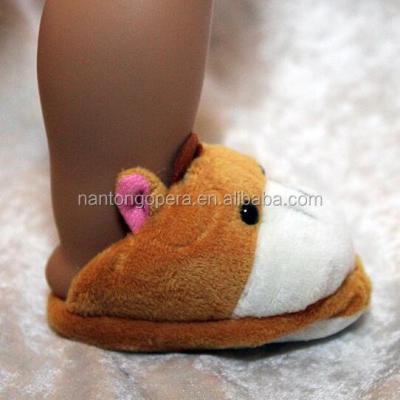 China Cheap custom soft brown animal plush new design children kids cow stuffed plush slipper for sale