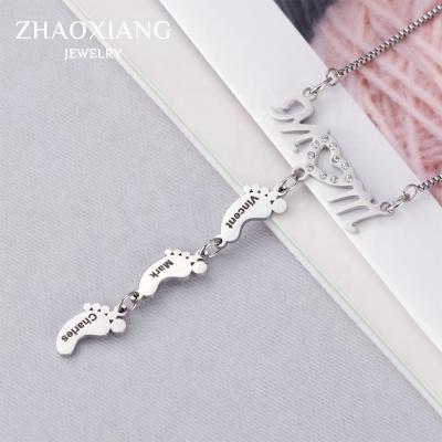 China TRENDY Custom Letter Necklaces Pendants For Women Men Stainless Steel Jewelry Fashion Baby Accessories for sale