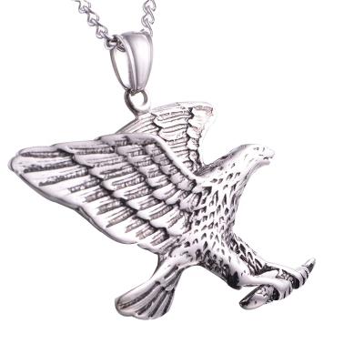 China Environmentally Friendly Personality Neo-Gothic Necklaces Wholesale Titanium Eagle Pendants Stainless Steel Necklace for Men for sale