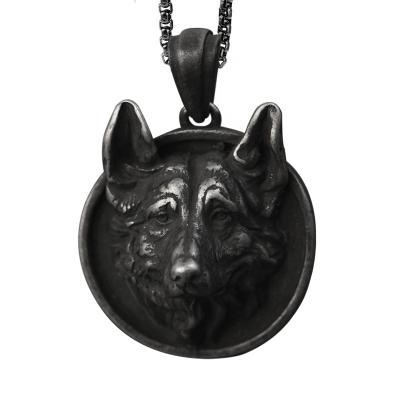 China Dog Ethnic Design Round Necklaces Pendants For Women Men Stainless Steel Rock Street Pet Jewelry Accessories for sale