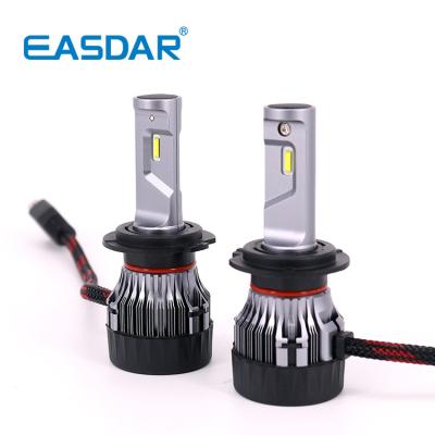 China Aviation aluminum+Ultrathin copper mini H7 led headlight bulb 30W 4000Lm 6500K 3000K with temperature control system LED Canbus double ball fan and spare bulb for sale