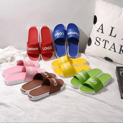 China Custom Mens EVA PVC Sandals Cushioning Slippers 11 Colors Couple Sandals Home Can Wear Outside for sale