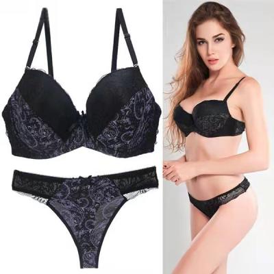 China Seamless sexy bra sets lace printing underwear simple design bra and matching breathable comfortable seamless sets of panties for sale