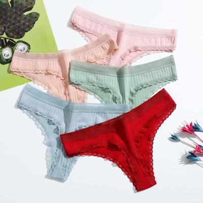 China Wholesale Women's Petites Transparent Breathable Pantyhose One Size T-back Thongs Underwear Panties Low Cut Lace Up Women's Panties for sale