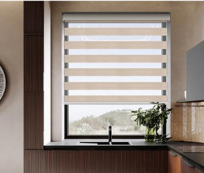 China Modern Blackout Jacquard Zigbee Motor Electric Blinds Horizontal Zebra Blinds Fabric For Roller Blinds Connecting Smart Home Systems for sale