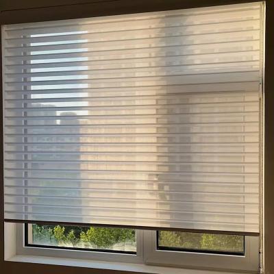 China Contemporary Customized Shangri-La Wholesale Horizontal Blinds Waterproof Nonwoven Fabric Manual To Pull Bead Control Shutters for sale