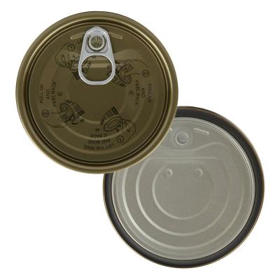 China Non Spill Gold Epoxy Tin Can Cover For Tuna, Tomato, Meat, Fruits, Vegetables OEM EOE 401#, Stick 98.9mm Tin Easy Open End for sale