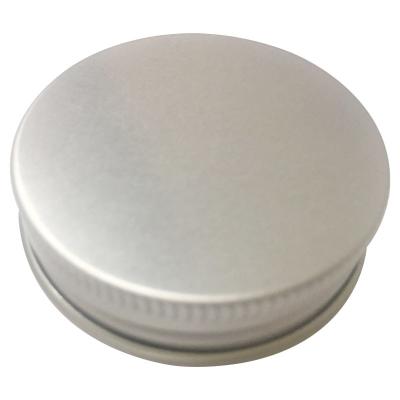 China Non Spill 46mm Silver Aluminum Glass Bottle 410 Plastic Jar Knurled Rim Lids Canning Jars Metal Screw Lid Lid for sale