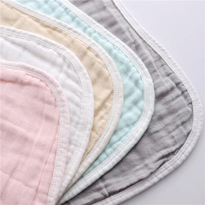 China 2019 Modern Wholesale Reusable 100% Cotton Muslin Top Burp Bibs Cloth Soft Baby Burp for sale