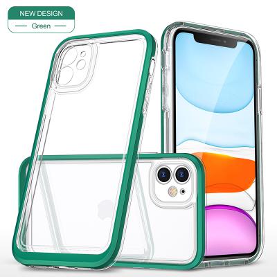 China Anti-fall For iPhone 12 11 Pro Phone Clear Back Cover Max Transparent Cell Phone Case Drop-Resistant for sale