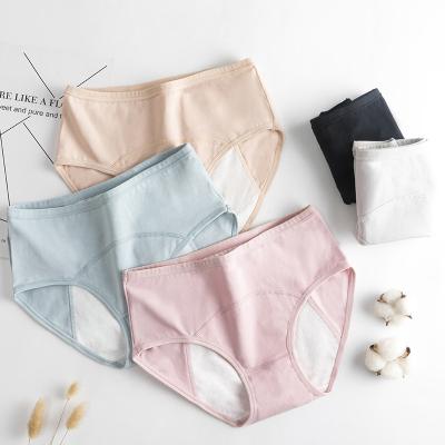 China Antibacterial Women Cotton Period Panties Underwear Leak Proof Menstruation Briefs Plus Size Teenage Menstrual Period Panties for sale