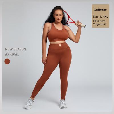 China L-4XL Breathable Active Leggings Yoga Pants Running Suit Plus Size Sportswear Fitness Clothing Gym Sport Wear Fitness Yoga Women Set for sale