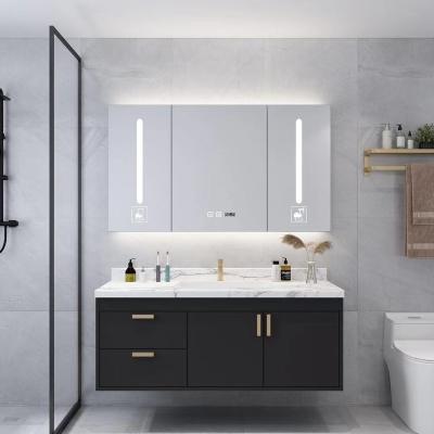 China Modern Three Door Bathroom Cabinet Touch Screen LED Medicine Cabinet Mirror Cabinet Bathroom Design for sale