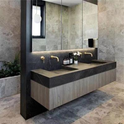 China Modern Hot Selling Modern Bathroom Vanity Double Sink Wooden Waterproof Bathroom Cabinet for sale