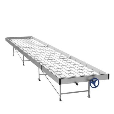 China Greenhouse Seedling Growing 4*12 Indoor Agriculture Benches Ebb And Flow Grow Tray Rolling Bench For Commercial Growing for sale