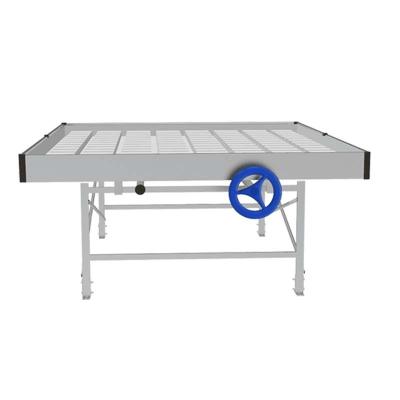 China Greenhouse Seedling Growing Support System Multi Level Growing Vertical Benches 4X8Ft Flood Tray Rolling Benches for sale