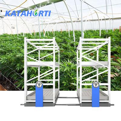 China Multi Tier Save Place Raise Racks Modern Agriculture Tier 3 4X8Ft Vertical Raise Rack Drip System for sale