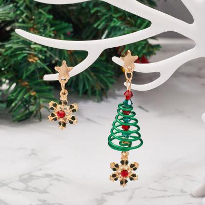 China LUOXIN Romantic Shape Christmas Classic Jewelry Christmas Theme Snowman Snowflake Stud Earrings for sale