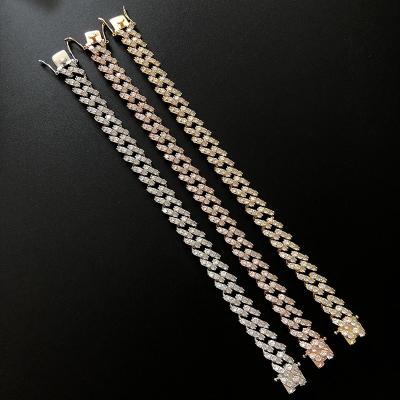 China 2020 FASHIONABLE LUOXIN Hip Hop Jewelry Bling Foot Chain Initial 12mm Width Cuban Gold Plated Link Chain Anklet for sale