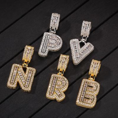 China New FASHIONABLE Zircon English Alphabet Hip-Hop Jewelry Pendant Gold Plated Letter-Chain Initial Necklace for sale