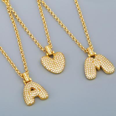 China FASHIONABLE LUOXIN Fashion Letter Bass Gold Micro Zirconia Pendant 26 Pendant Necklace for sale