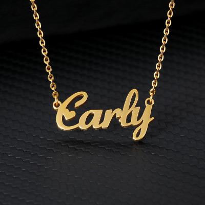 China FASHIONABLE LUOXIN Personalized Stainless Steel 18k Gold Jewelry Custom Font Name Necklace for sale