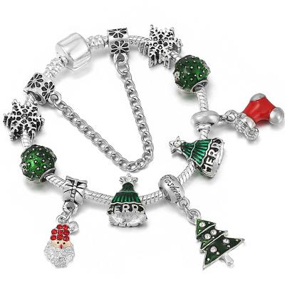 China New LUIOXIN 2021 FASHIONABLE Color Santa Claus Christmas Deer Tree Charm Bracelet and Dangling Bracelet Girls Christmas Gift Jewelry for sale