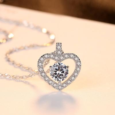 China LUOXIN FASHIONABLE 925 Women's Necklaces 925 Sterling Silver Jewelry Cubic Zirconia Pendant Necklace for sale