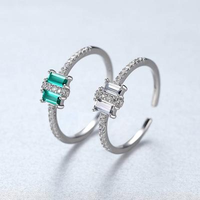 China LUOXIN FASHIONABLE Resizable Ring 925 Sterling Silver Gemstone Cubic Zircon For Woman for sale