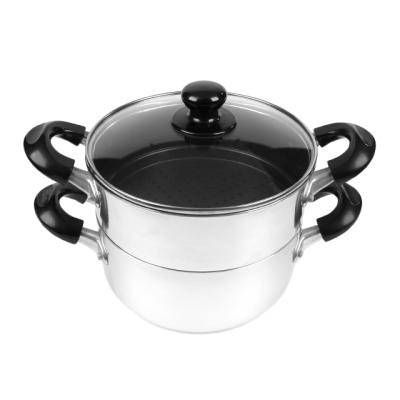 China Sustainable Non-Stick 2 Layer Stainless Steel Multi Steamer Pot for sale