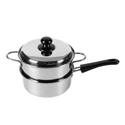 China Sustainable stainless steel saucepan with steam insert cookware set for sale