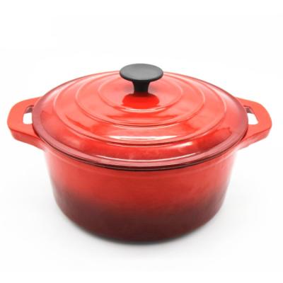 China Sustainable Enameled Pre-Seasoned Cast Iron Dutch Oven Casserole Pot With Lid And Handles for sale