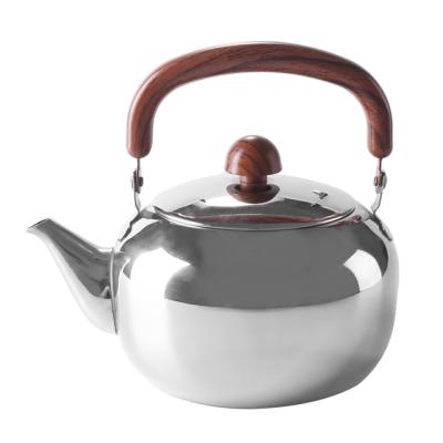 China Sustainable 0.7L 304 Stainless Steel Tea Kettle With Wooden Handle for sale