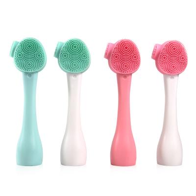 China Blackhead Remover Skin Care Tool Portable DEEP CLEANING Skin Care 4 in 1 Double Sided Silicone Facial Cleansing Brush for sale