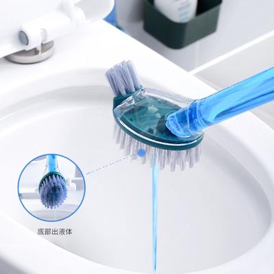 China Household Modern Soap Silicone Toilet Dispensing Master Cleaning Brush With Holder Liquid Storage Design for sale