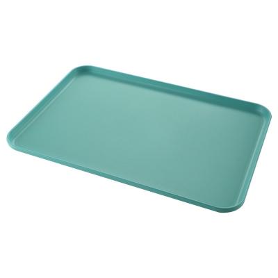 China PP Rectangle Non Slip Food Plates Serving Tray Plastic Fast Food Serving Plate Cake Tray For Cafe Beer Bar for sale