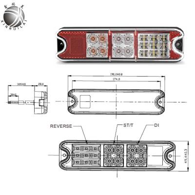 China Best-selling Truck/Forklift/Vechiles/12/24v Off-Road Led Light Bar Tail Main LED Light Bar, Led Truck and Trailer Light, 24v Led Tail Lamp for sale