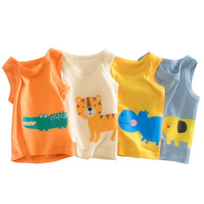 China 2022 Summer Korean Version Kids Toddler Boys Breathable Children's Vest Wholesale Print Sleeveless Vest Top for sale