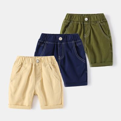 China Boys Design Pocket Summer Anti-pilling Children's Smiling Shorts Casual Solid Elastic Waistband Short Pants for sale