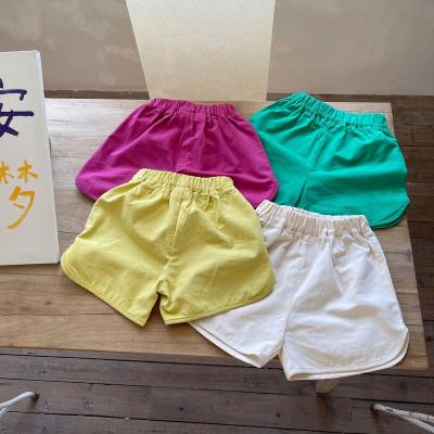 China Color Fade Proof 2022 New Summer Baby Solid Loose Kids Toddler Kids Girl Short Pants Small Sweatpants for sale