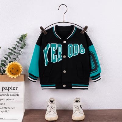 China 2022 Autumn Winter Fashion Letter Kids Anti-Shrink Baseball Varsity Coat Wind Proof Toddler Boy Uniform Jacket for sale