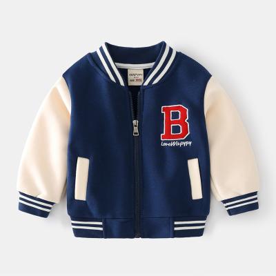 China Letter Embroidered Letter Embroidered Baby Fleece Sweater Kids Autumn Winter Anti-Shrink Baseball Uniform Toddler Boys Top Jackets for sale