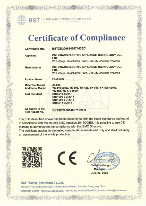 CE - Cixi Yikang Electrical Technology Co., Ltd