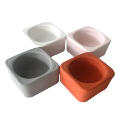 China Simple design home decoration square cement candle cup home decoration material candle holder for sale