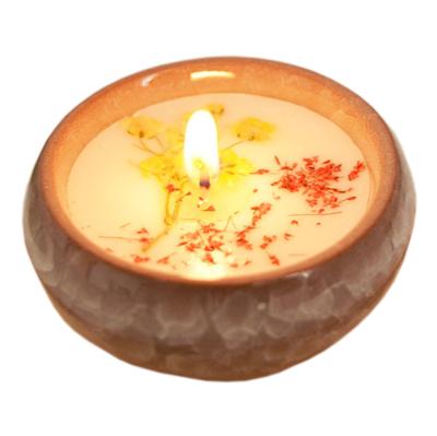 China Home Decoration Aromatherapy Candles Handmade Ceramic Art Study Flowers DIY Dry ​​Cup Living Room Home Decoration Scented Candles Gift Bedroom for sale