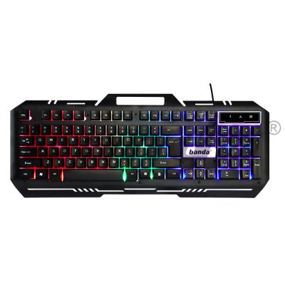 China Hot Selling Key Gaming Keyboard Metal Frosted Touch 104 Standard Mechanical Keyboard Wired RGB Keyboard For Gaming PC Yes for sale